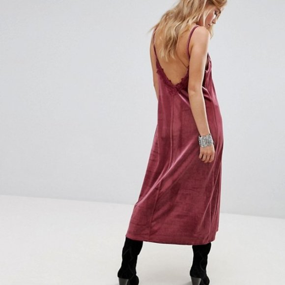 EUC Wyldr Moon Night boho Velvet Midi slip Dress S soft slinky day 2 nite dress! - Picture 2 of 6